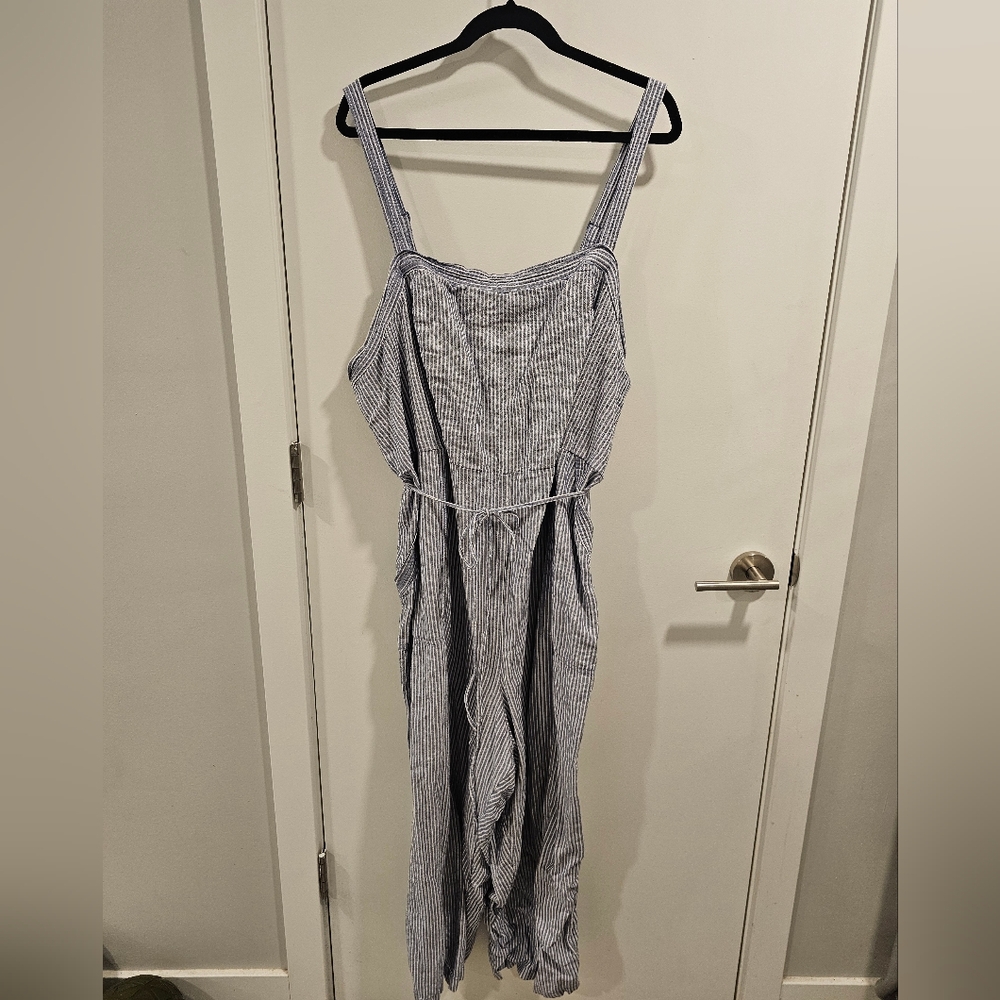 Striped Jumpsuit With Tie